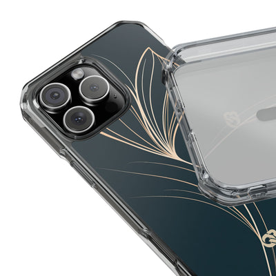 Teal Impact MagSafe Phone Case for iPhone - Sandstone Silk Flora