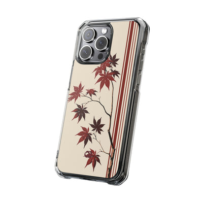 Red Impact MagSafe Phone Case for iPhone - Crimson Momiji Stripe