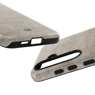 Grey Tough Phone Case for Samsung - Brutalist Stone Grit