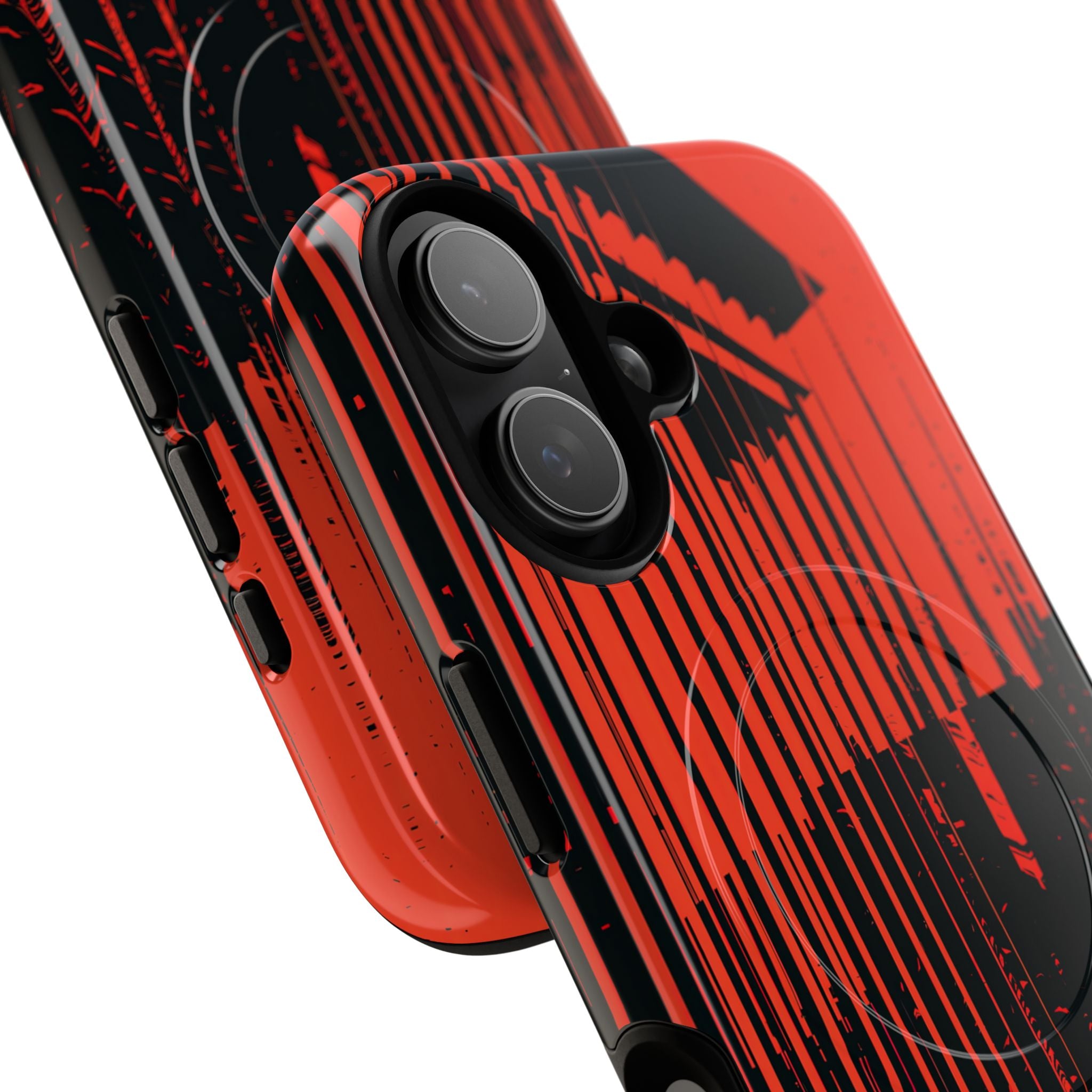 Red Tough 2.0 Magsafe Phone Case for iPhone - Crimson Brutalist Distortion