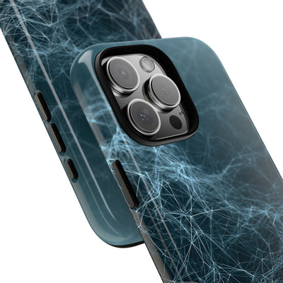 Teal Tough Phone Case for iPhone - Arctic Neural Mesh