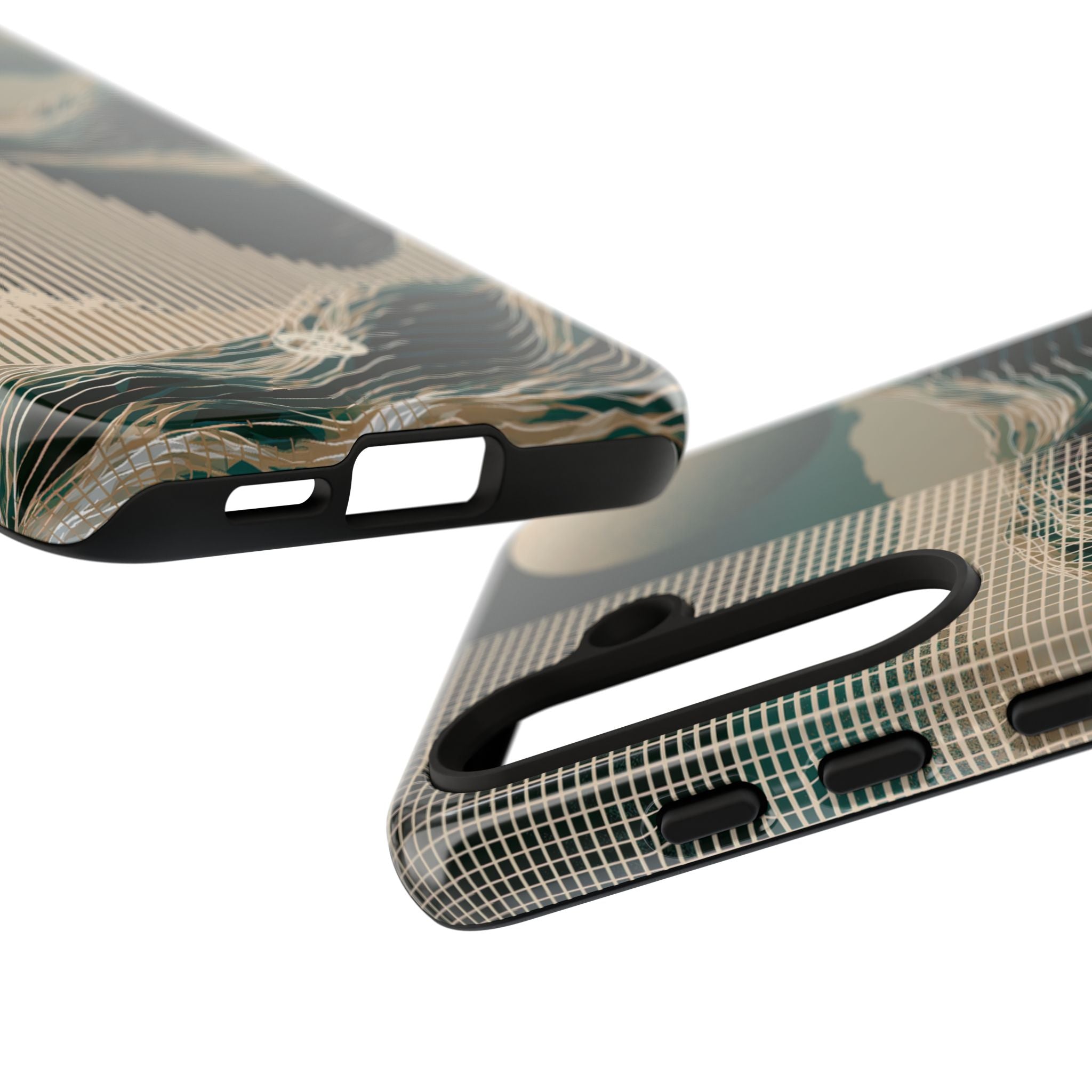 Green Tough Phone Case for Samsung - Lunar Moss Topography