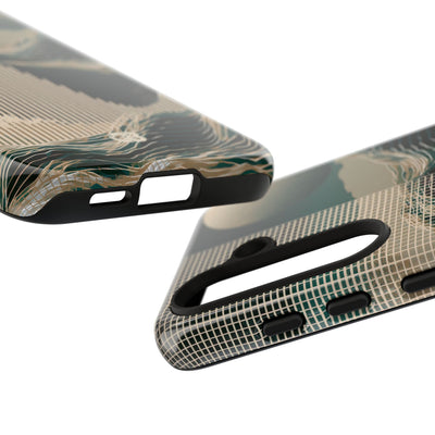 Green Tough Phone Case for Samsung - Lunar Moss Topography