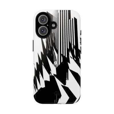White Tough Phone Case for iPhone - Shattered Vector Spire