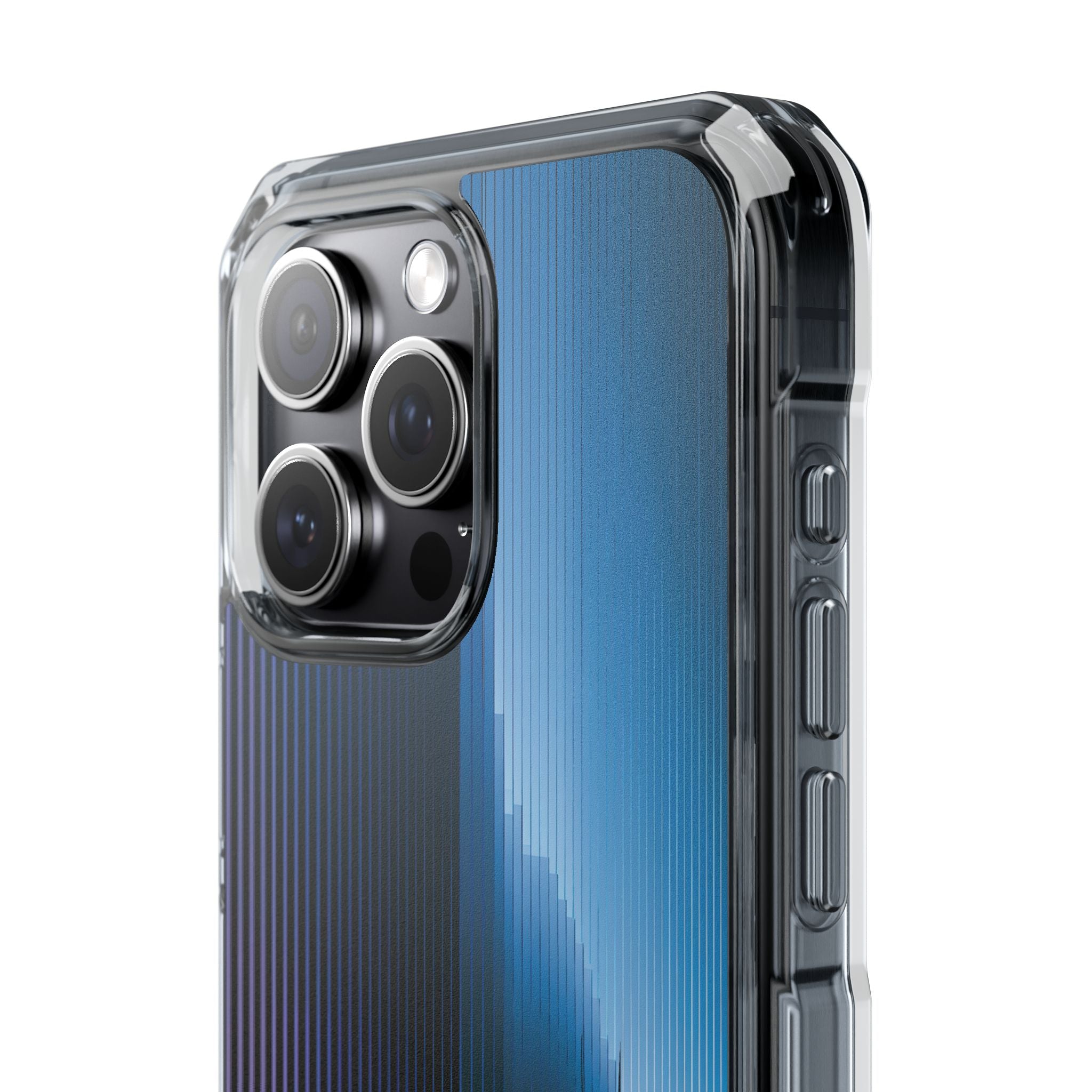 Blue Impact MagSafe Phone Case for iPhone - Indigo Distortion Wave