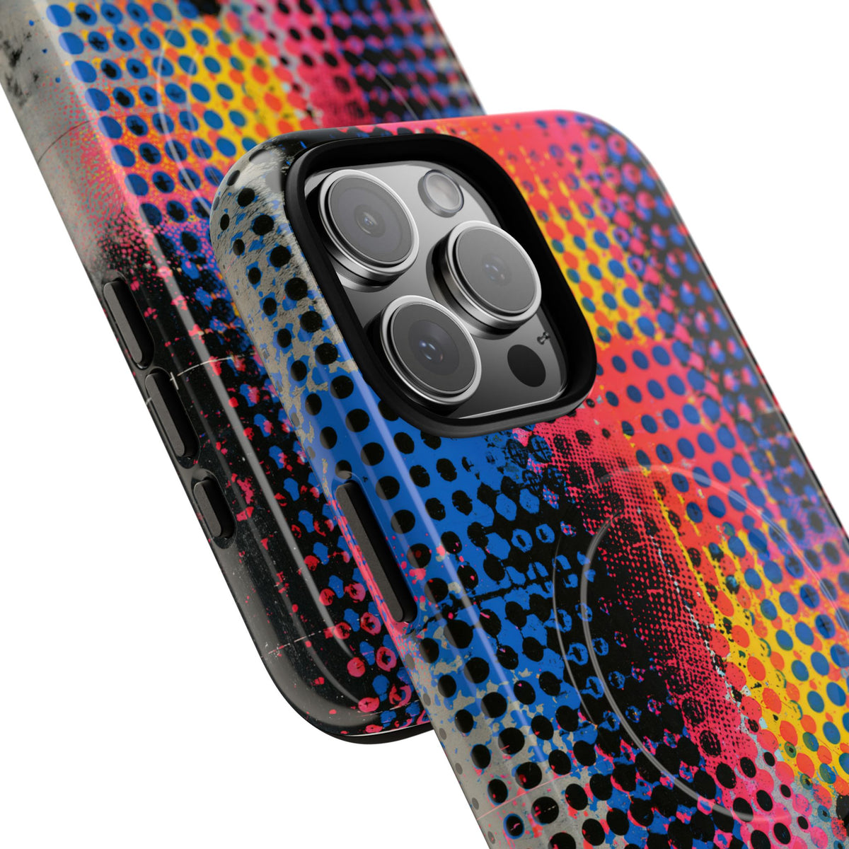 Chromatic Halftone Grid · Tough 2.0 Magnetic Phone Case for iPhone · Blue
