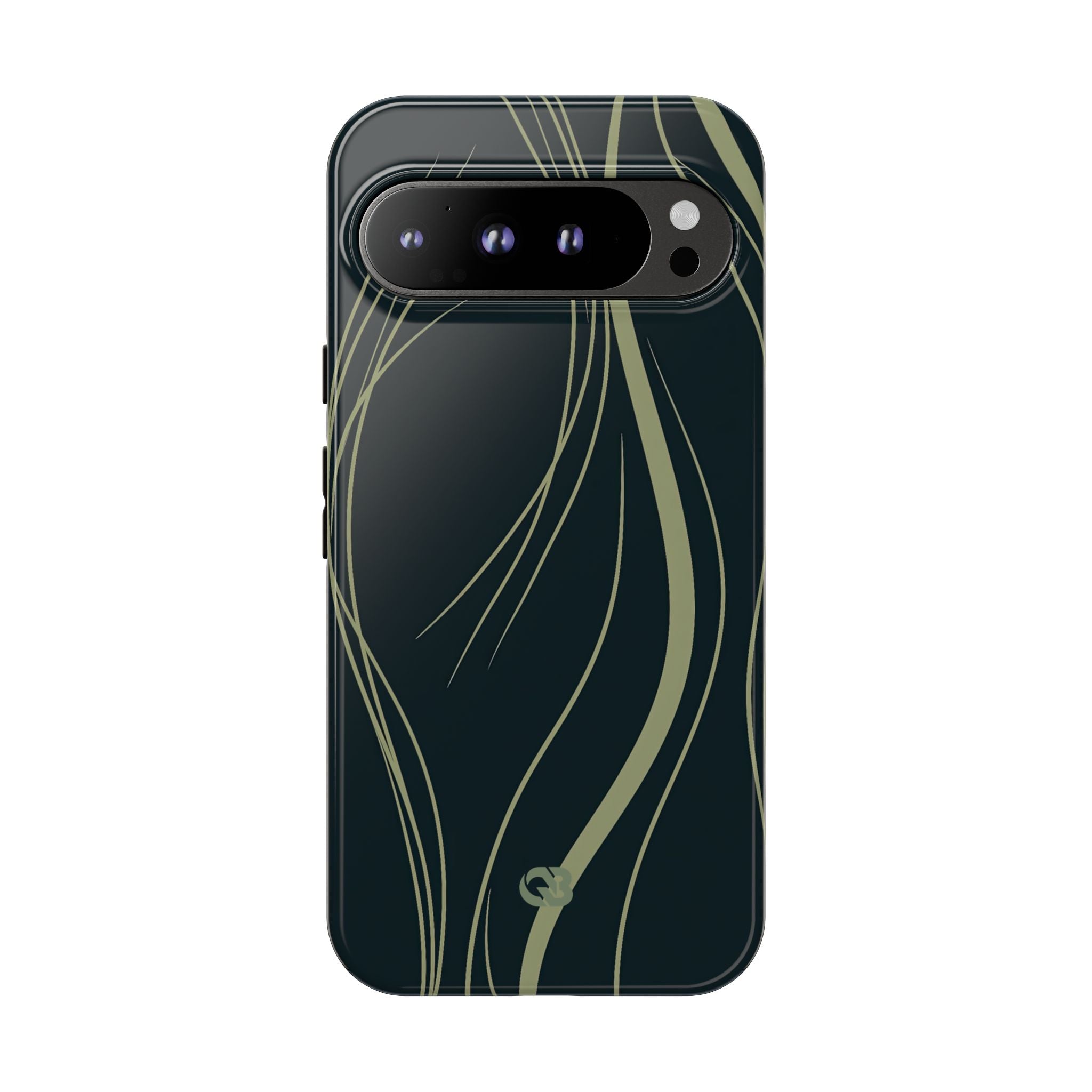 Green Tough Phone Case for Google Pixel - Obsidian Sage Flow