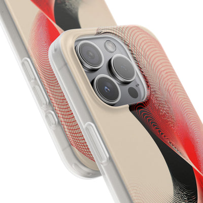 Red Lite Phone Case for iPhone - Crimson Grid Vortex