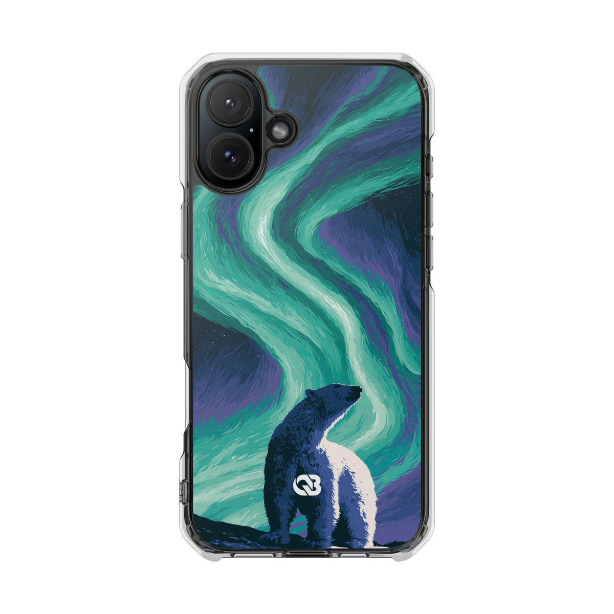 Arctic Aurora Bear · Clear Impact Magnetic Phone Case for iPhone · Teal