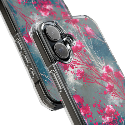 Cyber Blossom · Clear Impact Magnetic Phone Case for iPhone · Teal