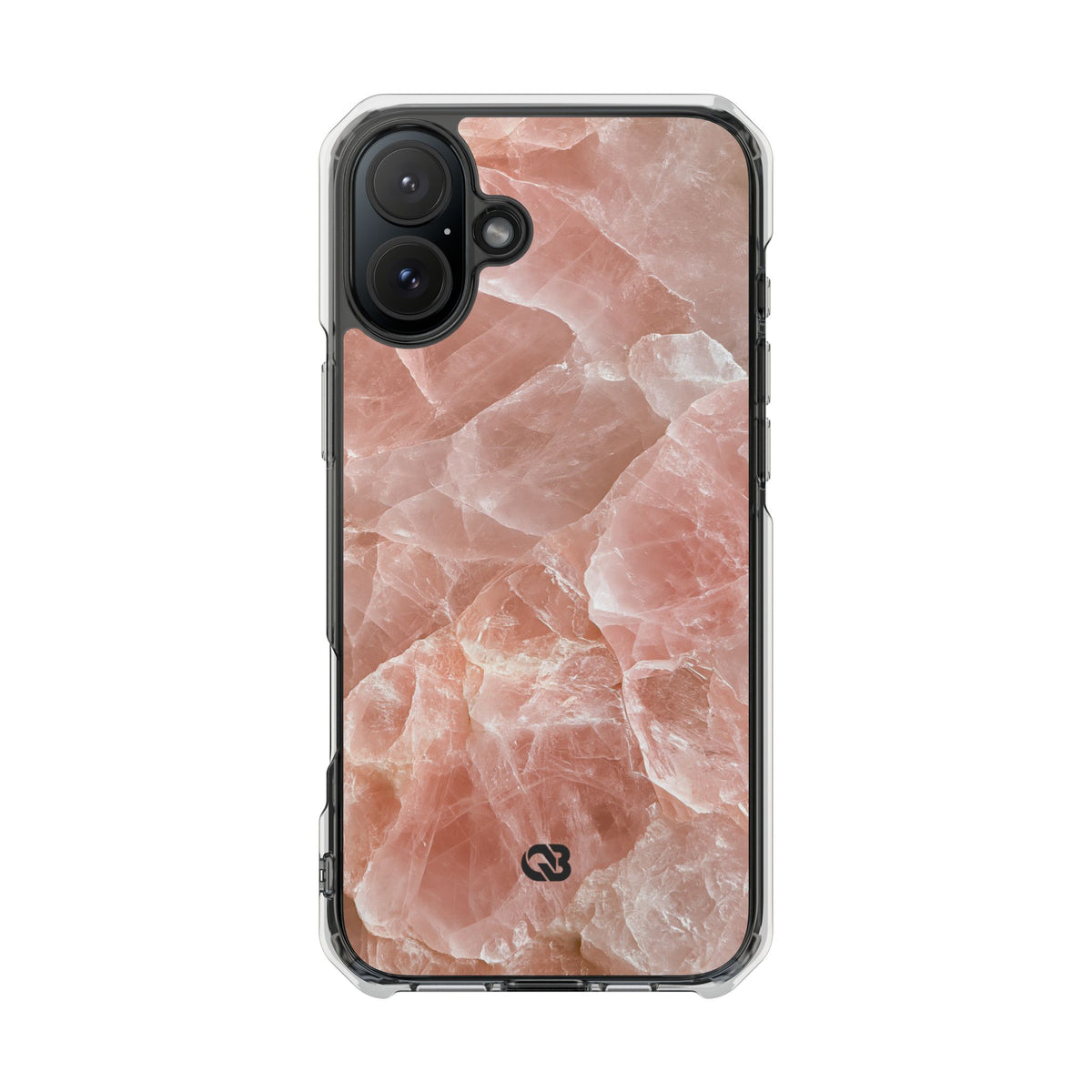 Rose Quartz Facet · Clear Impact Magnetic Phone Case for iPhone · Pink