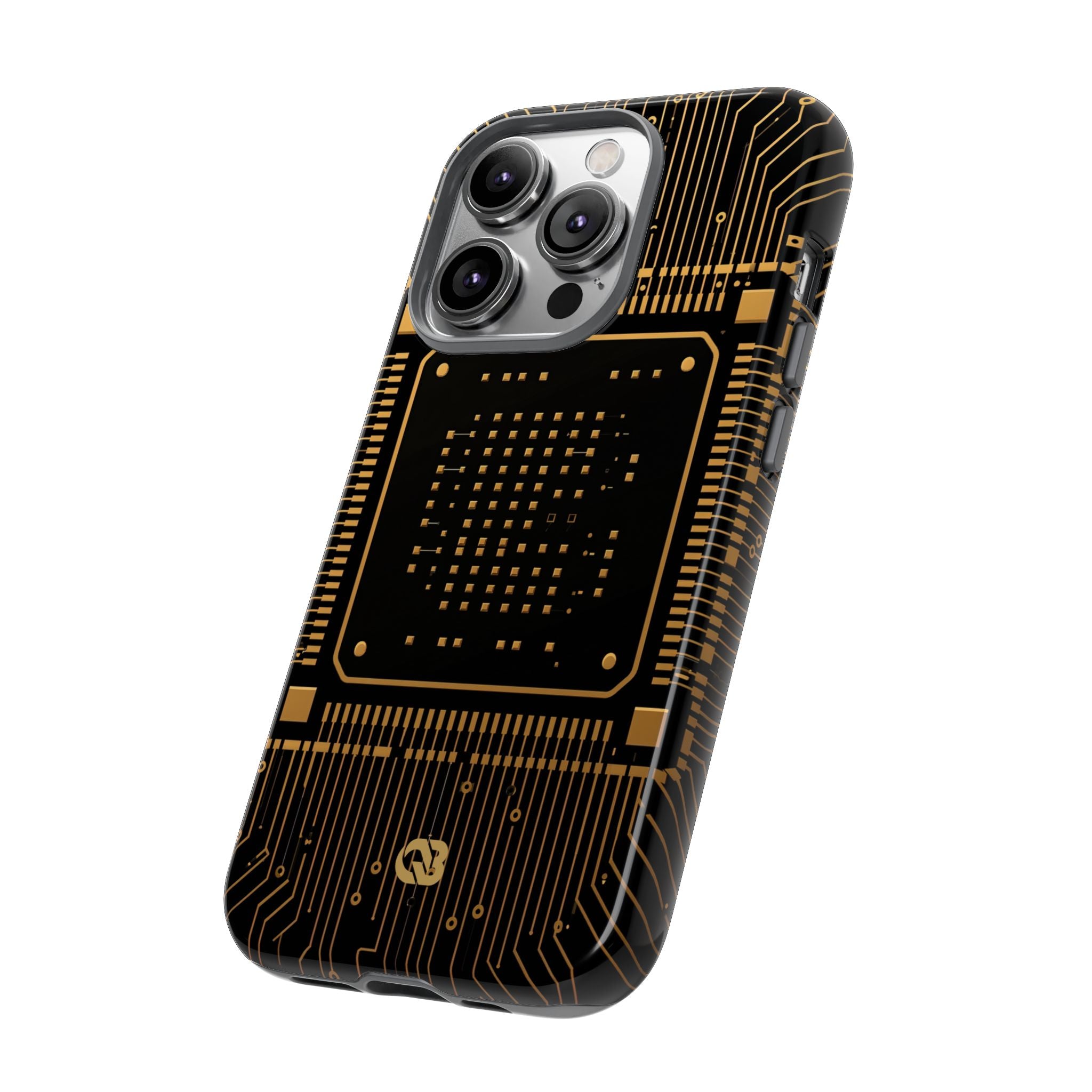 Gold Tough Phone Case for iPhone - Cyber Gold Processor