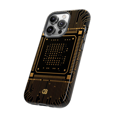 Gold Tough Phone Case for iPhone - Cyber Gold Processor