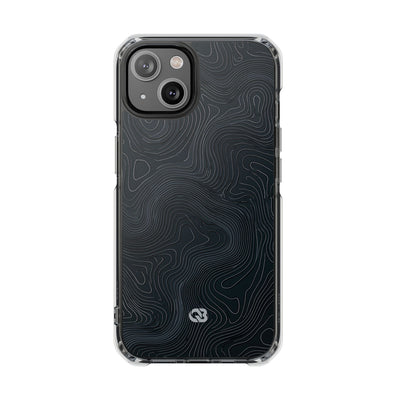 Black Impact MagSafe Phone Case for iPhone - Obsidian Ridge Topo