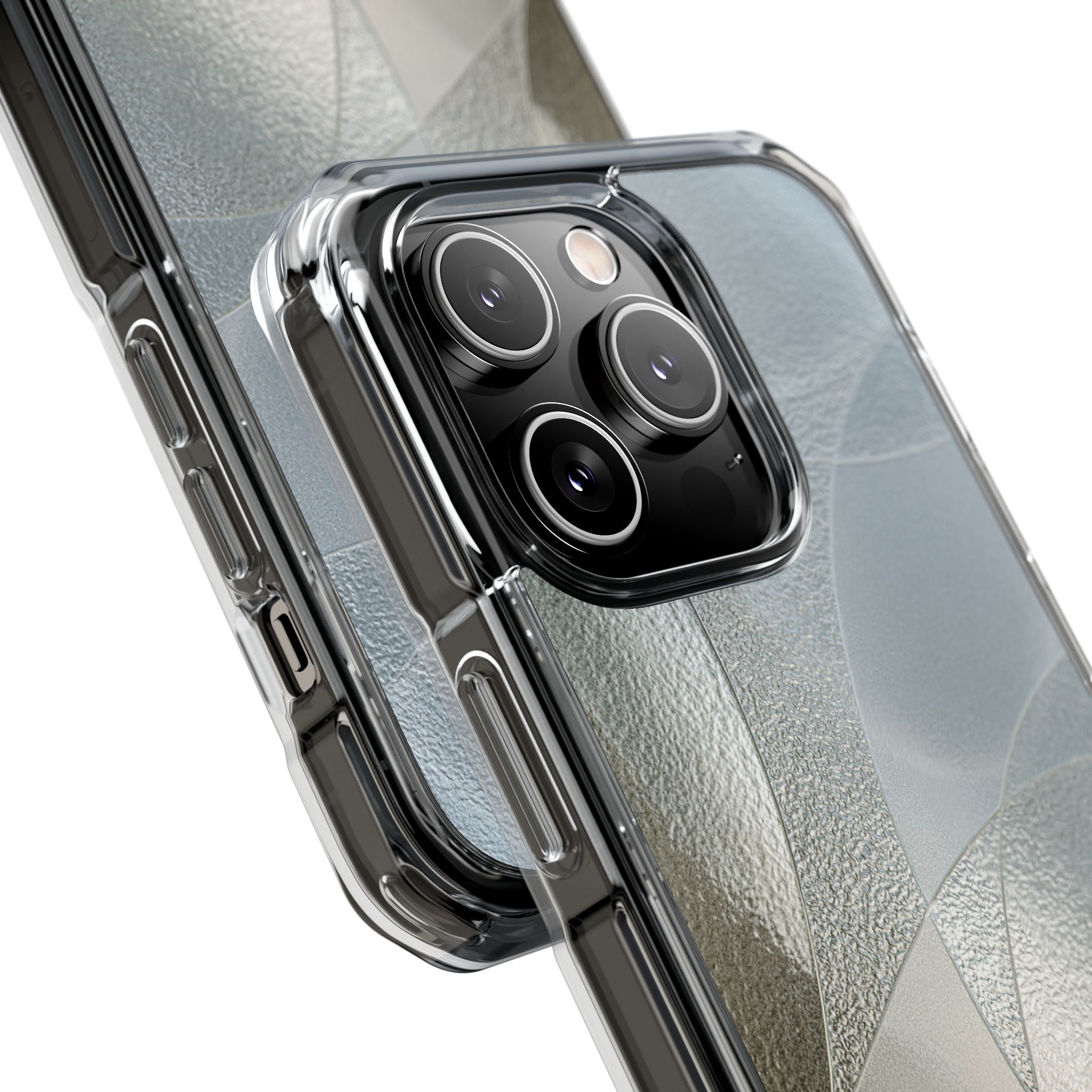 Silver Impact MagSafe Phone Case for iPhone - Frosted Silver Mosaic