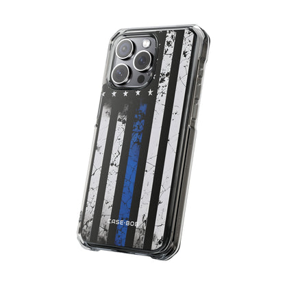Blau gestreifte Flagge iPhone 15 Pro Max Case - Impact