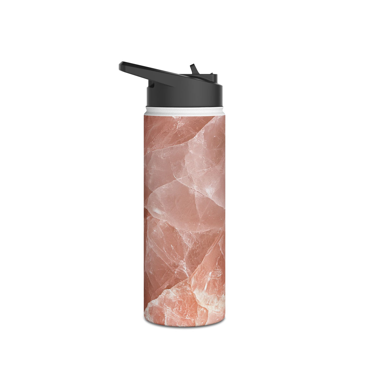 Rose Quartz Facet · Insulated Water Bottle · Pink