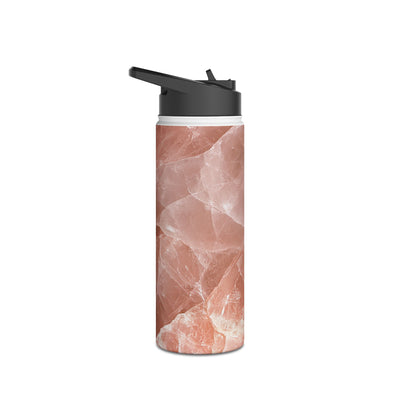Rose Quartz Facet · Insulated Water Bottle · Pink