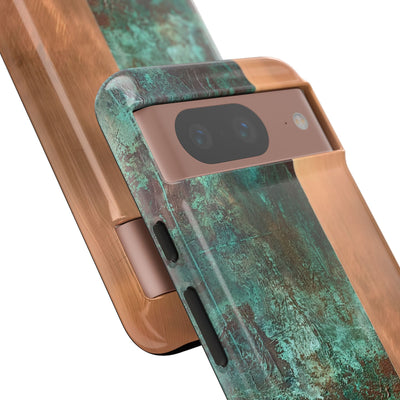 Teal Tough Phone Case for Google Pixel - Verdigris Copper Slab