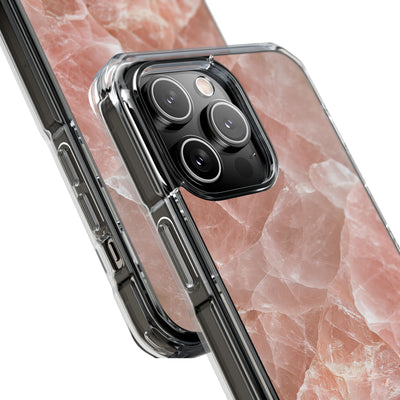 Rose Quartz Facet · Clear Impact Magnetic Phone Case for iPhone · Pink