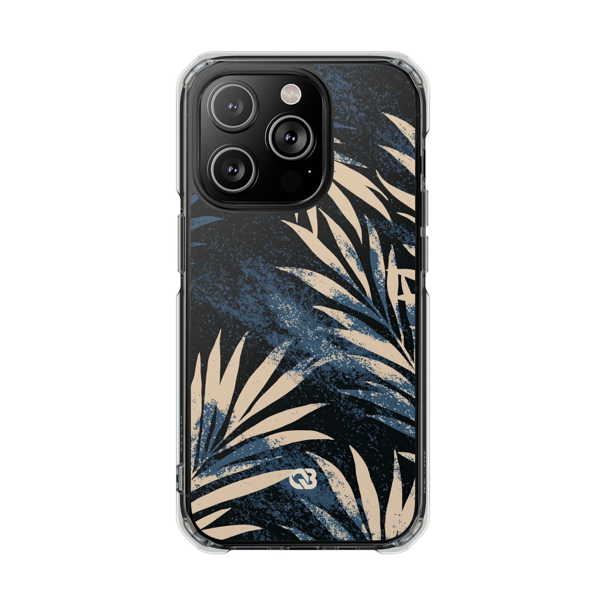 Blue Impact MagSafe Phone Case for iPhone - Midnight Indigo Palm