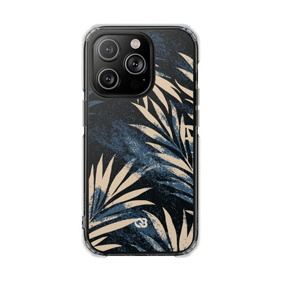 Blue Impact MagSafe Phone Case for iPhone - Midnight Indigo Palm