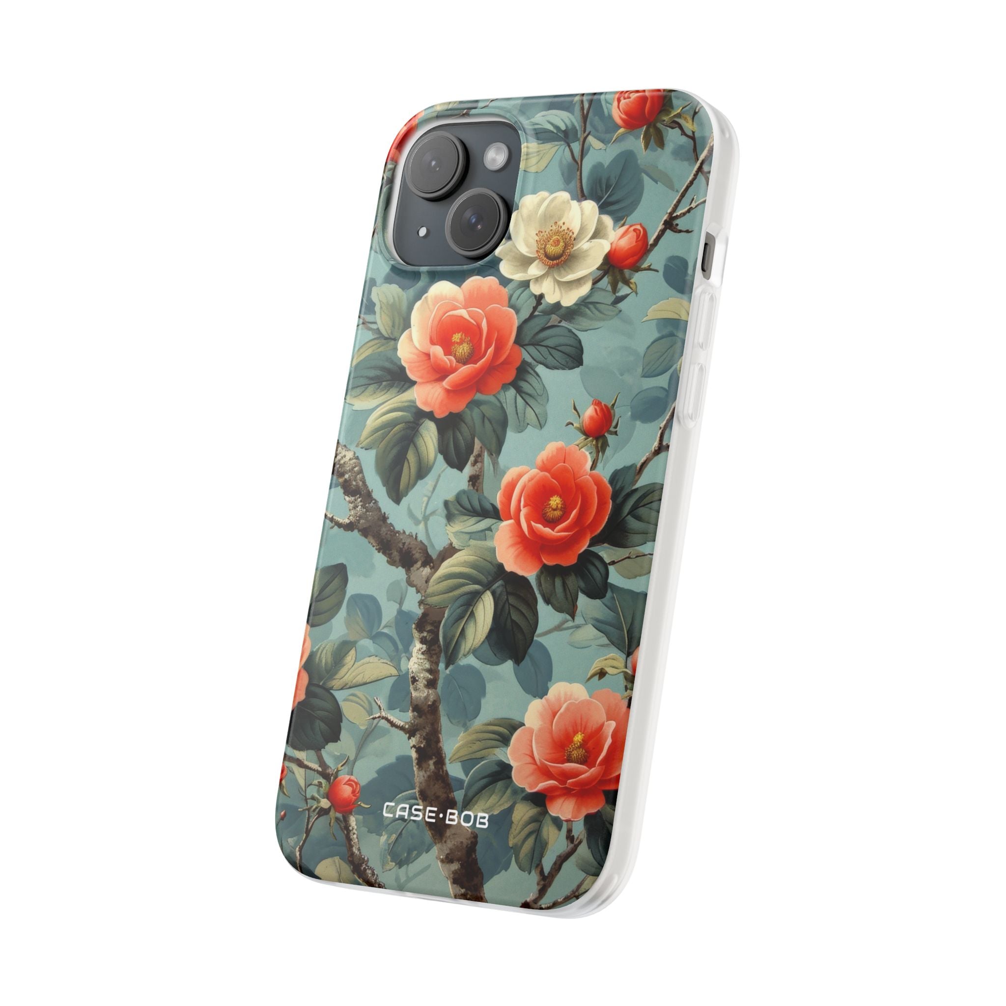 Coral Bloom iPhone 15 Plus Cover - Blød