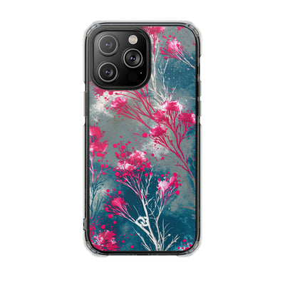 Cyber Blossom · Clear Impact Magnetic Phone Case for iPhone · Teal
