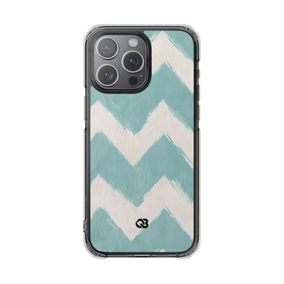 Teal Painted Chevron · Impact Coque de téléphone pour iPhone · Magsafe