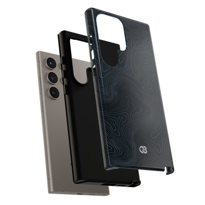 Black Tough Phone Case for Samsung - Obsidian Ridge Topo