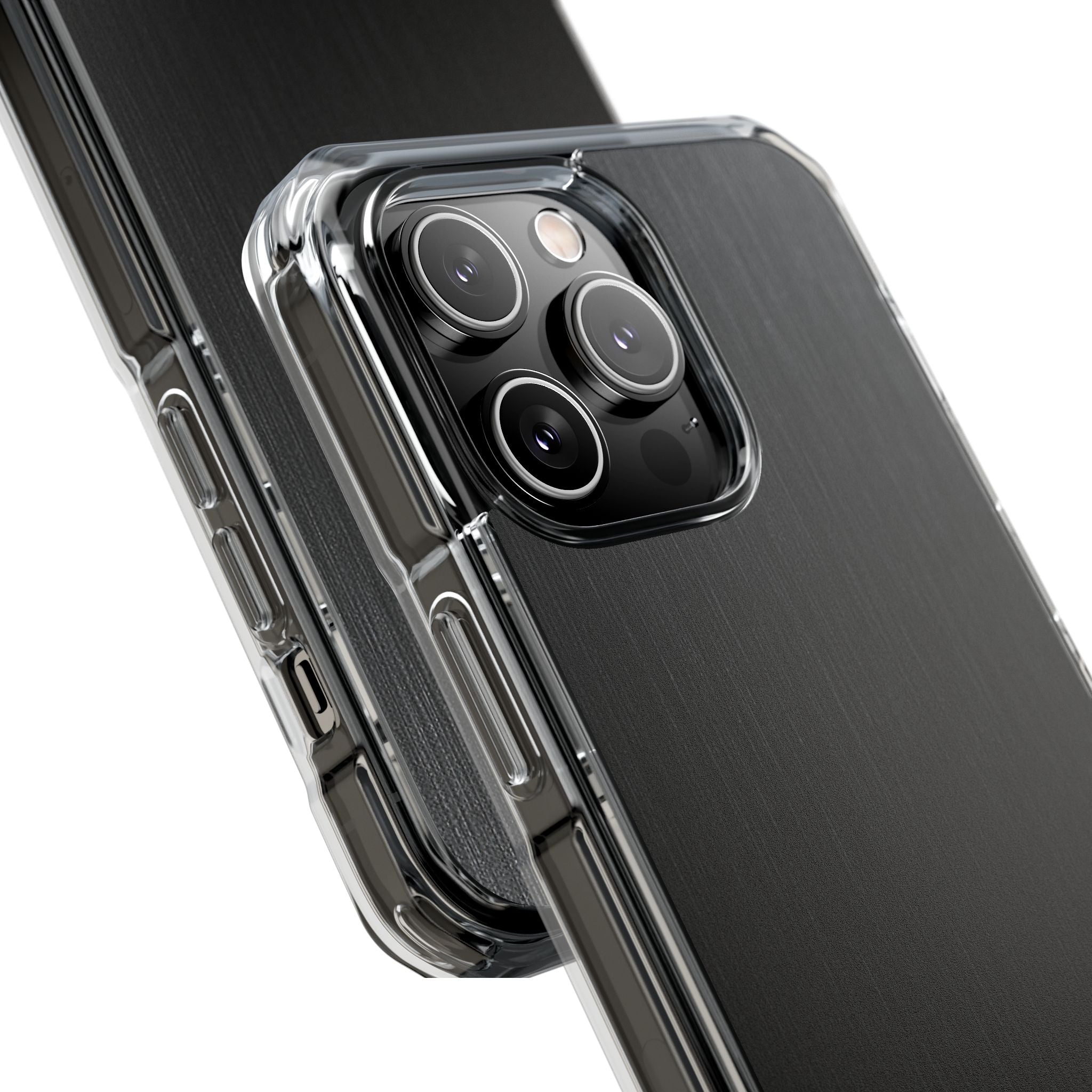 Black Impact MagSafe Phone Case for iPhone - Brushed Obsidian Slate