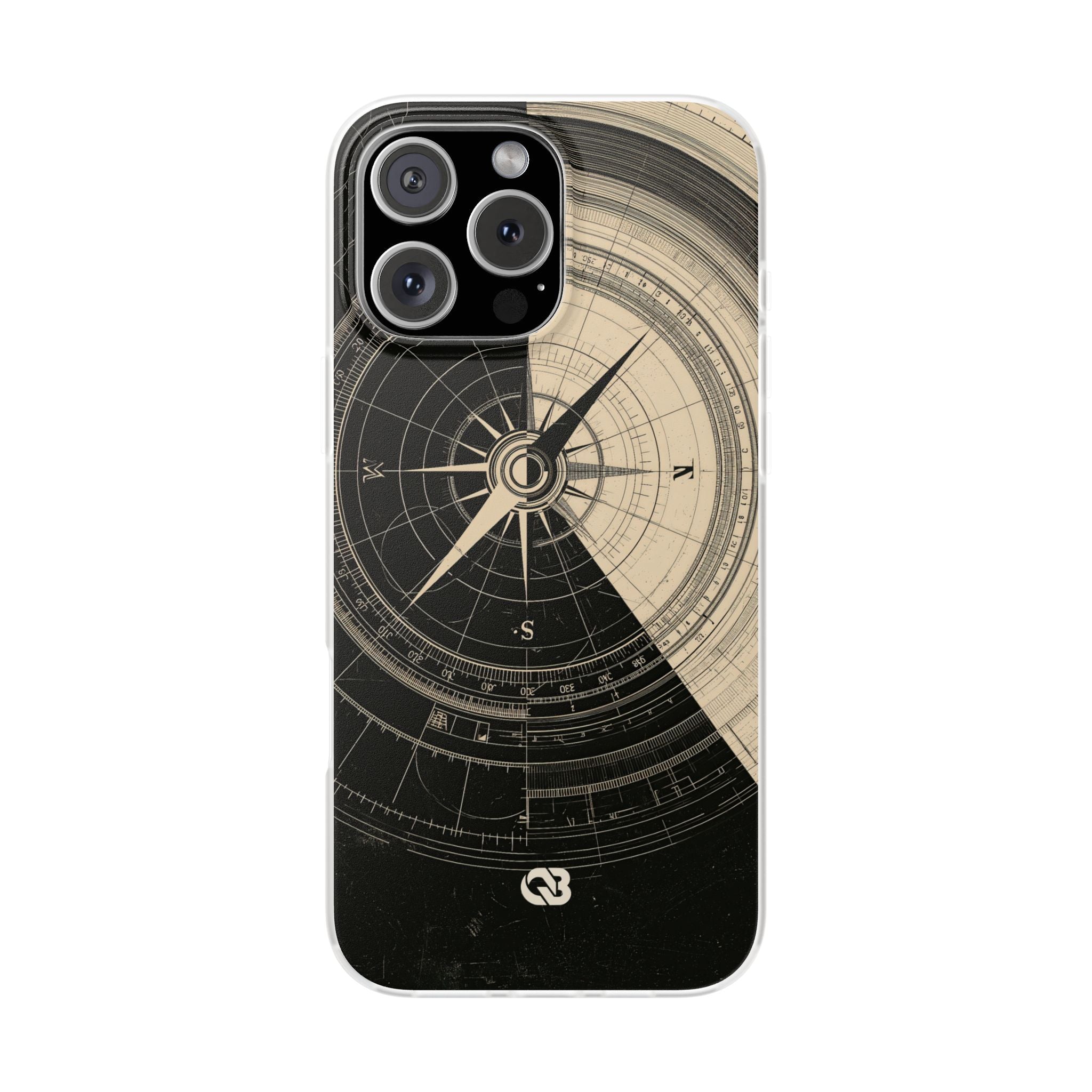 Beige Lite Phone Case for iPhone - Obsidian Nautical Blueprint