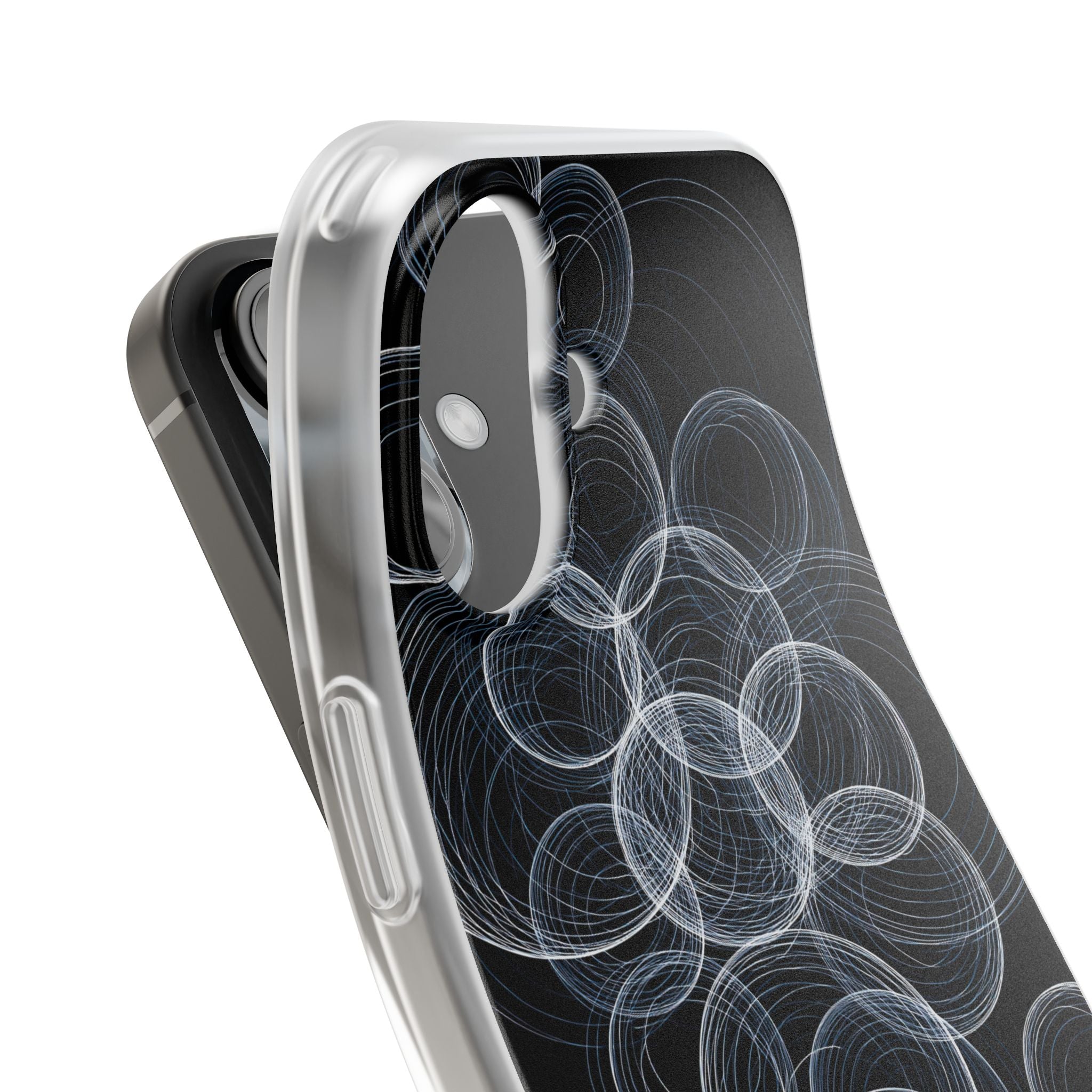 Black Lite Phone Case for iPhone - Frosted Ring Matrix
