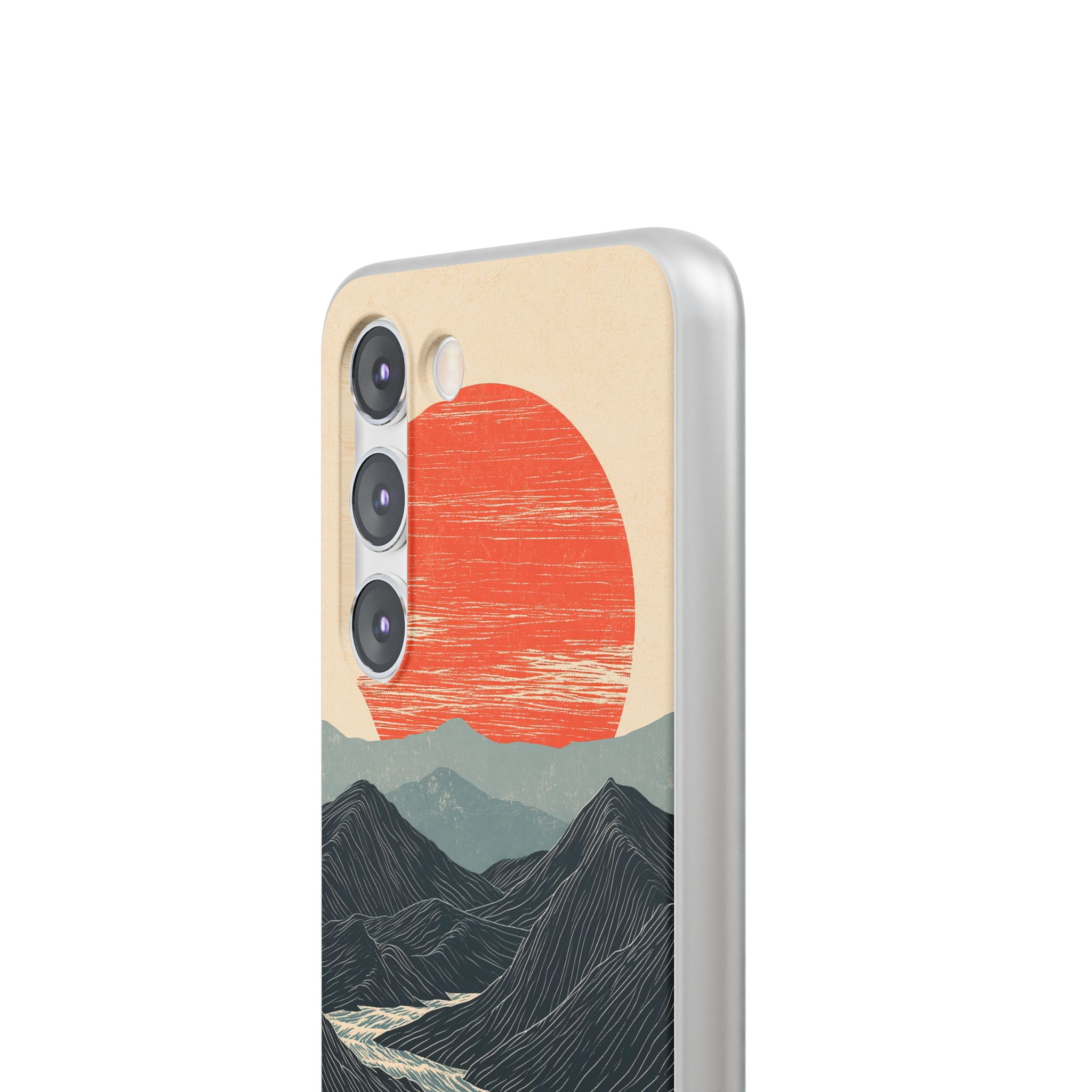 Beige Lite Phone Case for Samsung - Crimson Ridge Flow