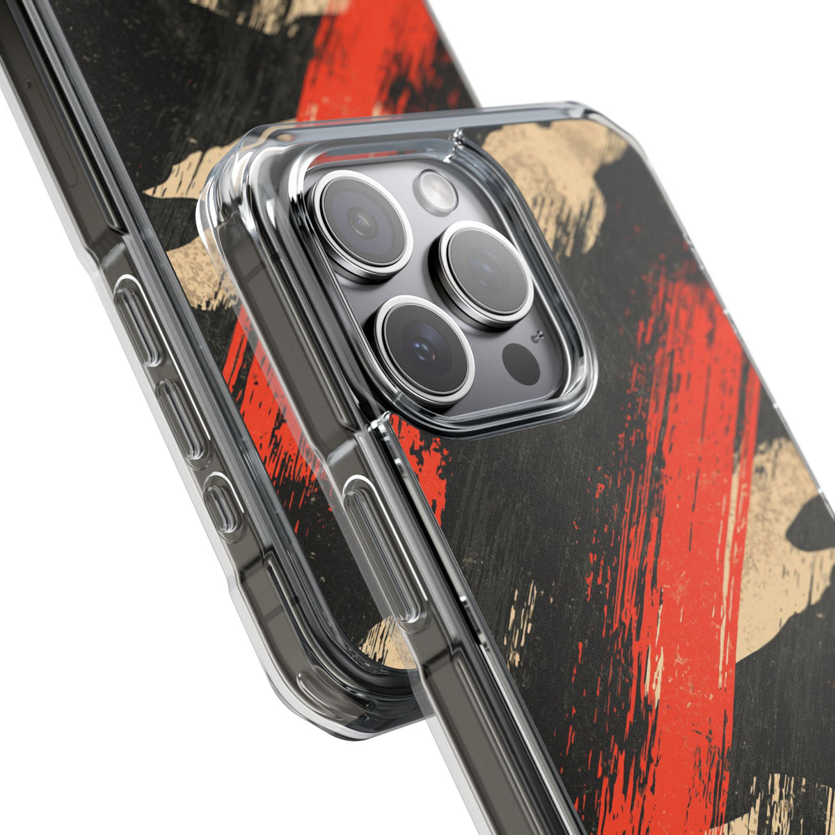 Urban Slash Camo · Clear Impact Magnetic Phone Case for iPhone · Black