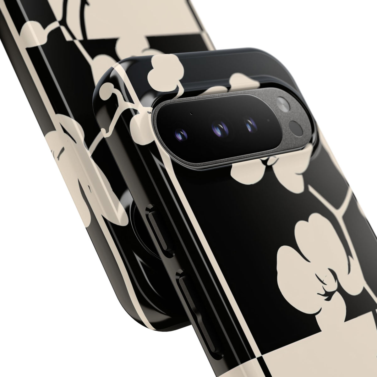 Geometric Orchid Bloom · Tough Phone Case for Pixel ·  Black