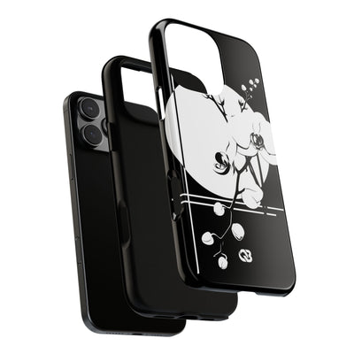 Black Tough Phone Case for iPhone - Lunar Orchid Grid
