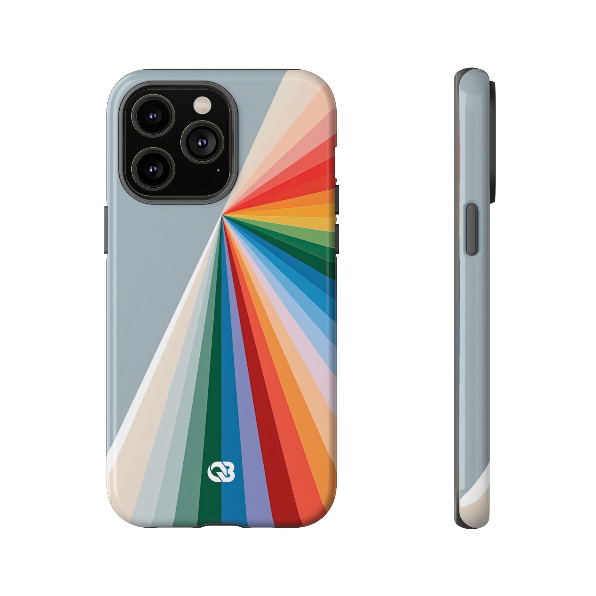 Grey Tough Phone Case for iPhone - Slate Prism Burst