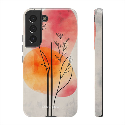 Curved Stem Sunset Samsung S22 Case - Tough