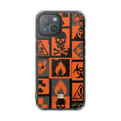 Urban Hazard · Clear Impact Magnetic Phone Case for iPhone · Orange