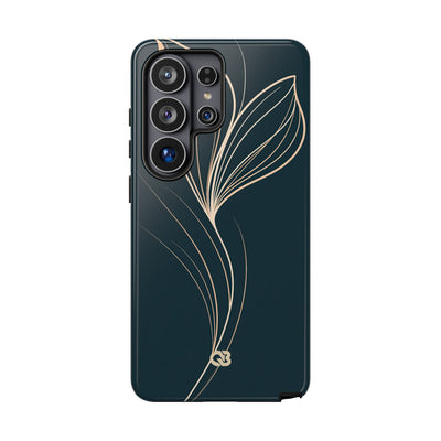 Teal Tough Phone Case for Samsung - Sandstone Silk Flora