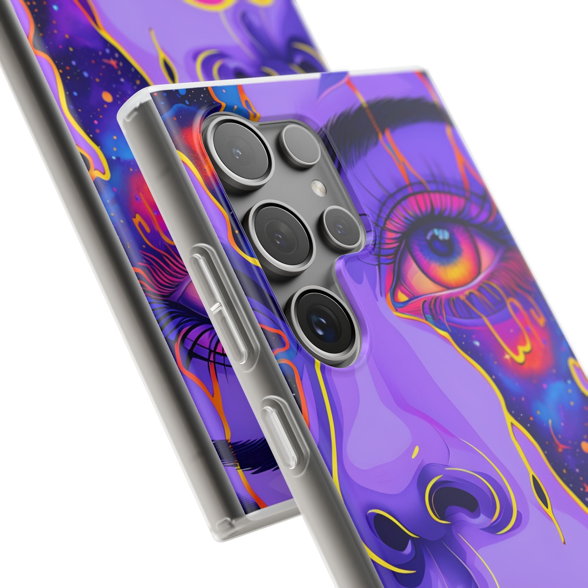 Violet Cosmic Gaze · Soft Custodia per Samsung