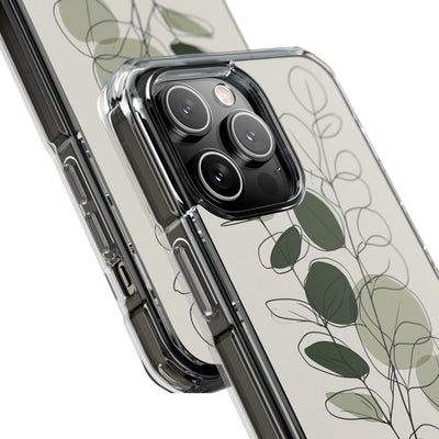 Green Impact MagSafe Phone Case for iPhone - Muted Eucalyptus Sketch