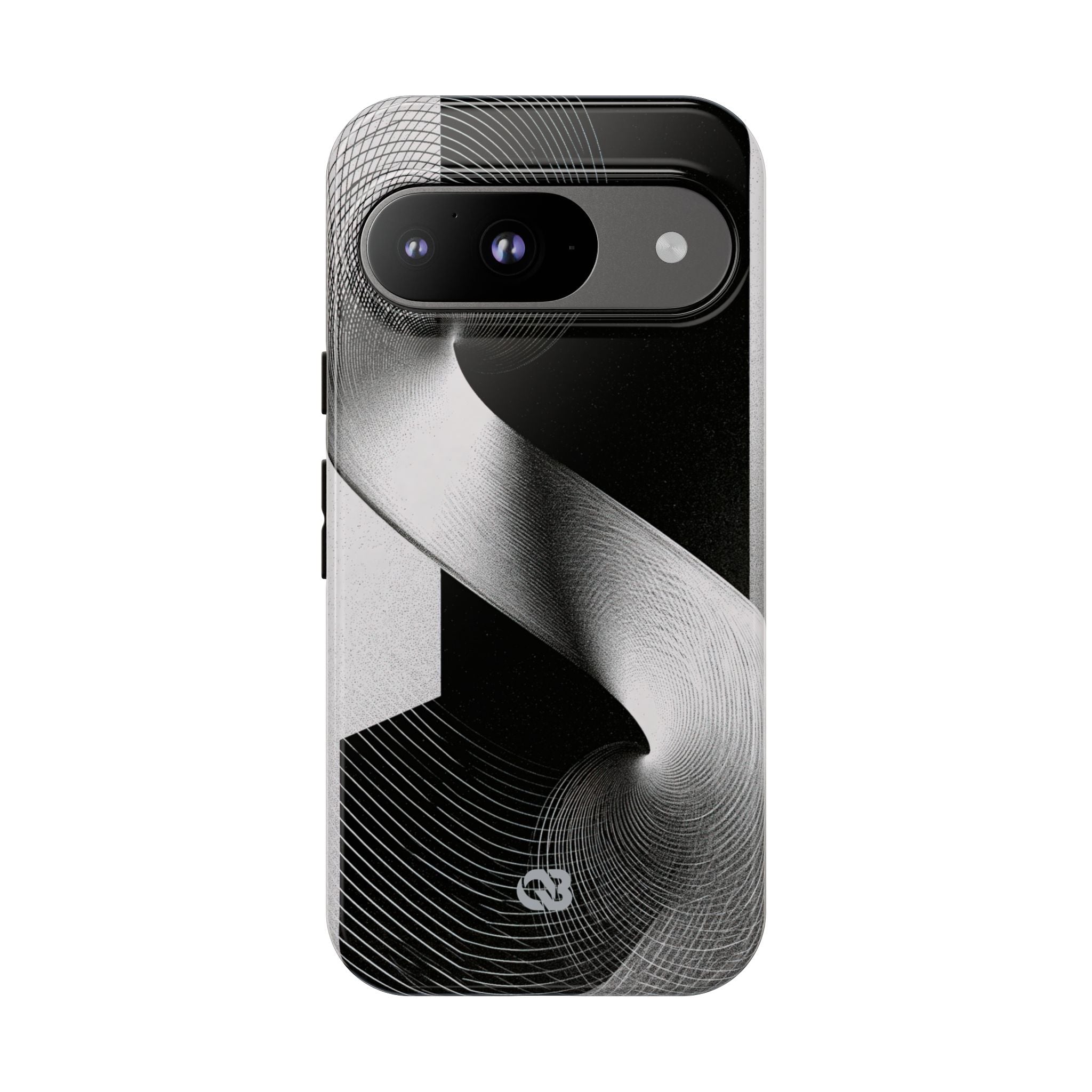 Grey Tough Phone Case for Google Pixel - Obsidian Moiré Wave