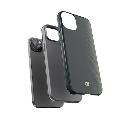 Grey Tough Phone Case for iPhone - Charcoal Tech Grid