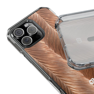 Rose Gold Weave · Clear Impact Magnetic Phone Case for iPhone · Brown