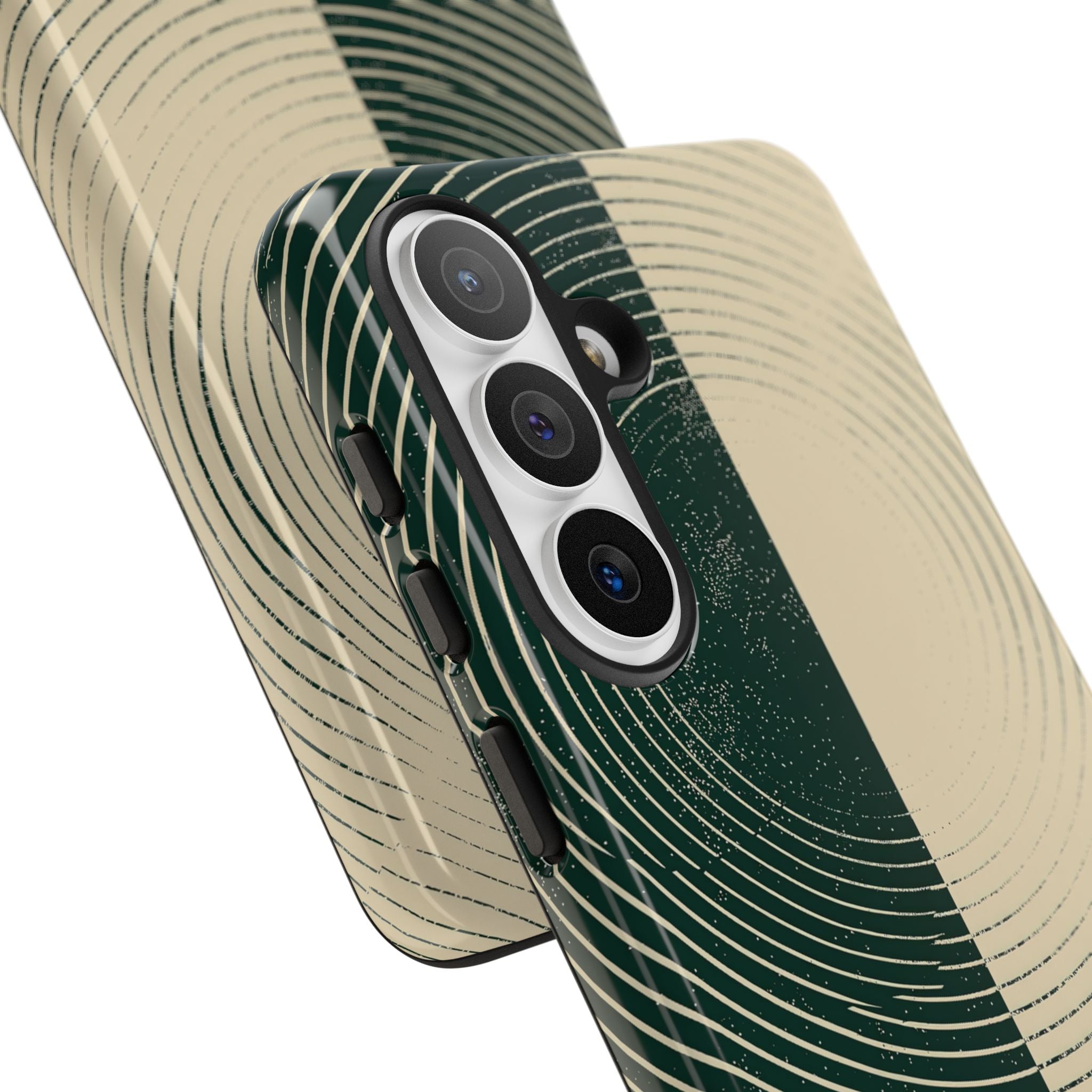 Green Tough Phone Case for Samsung - Evergreen Split Grain