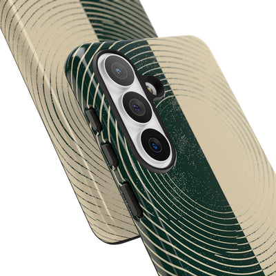 Green Tough Phone Case for Samsung - Evergreen Split Grain