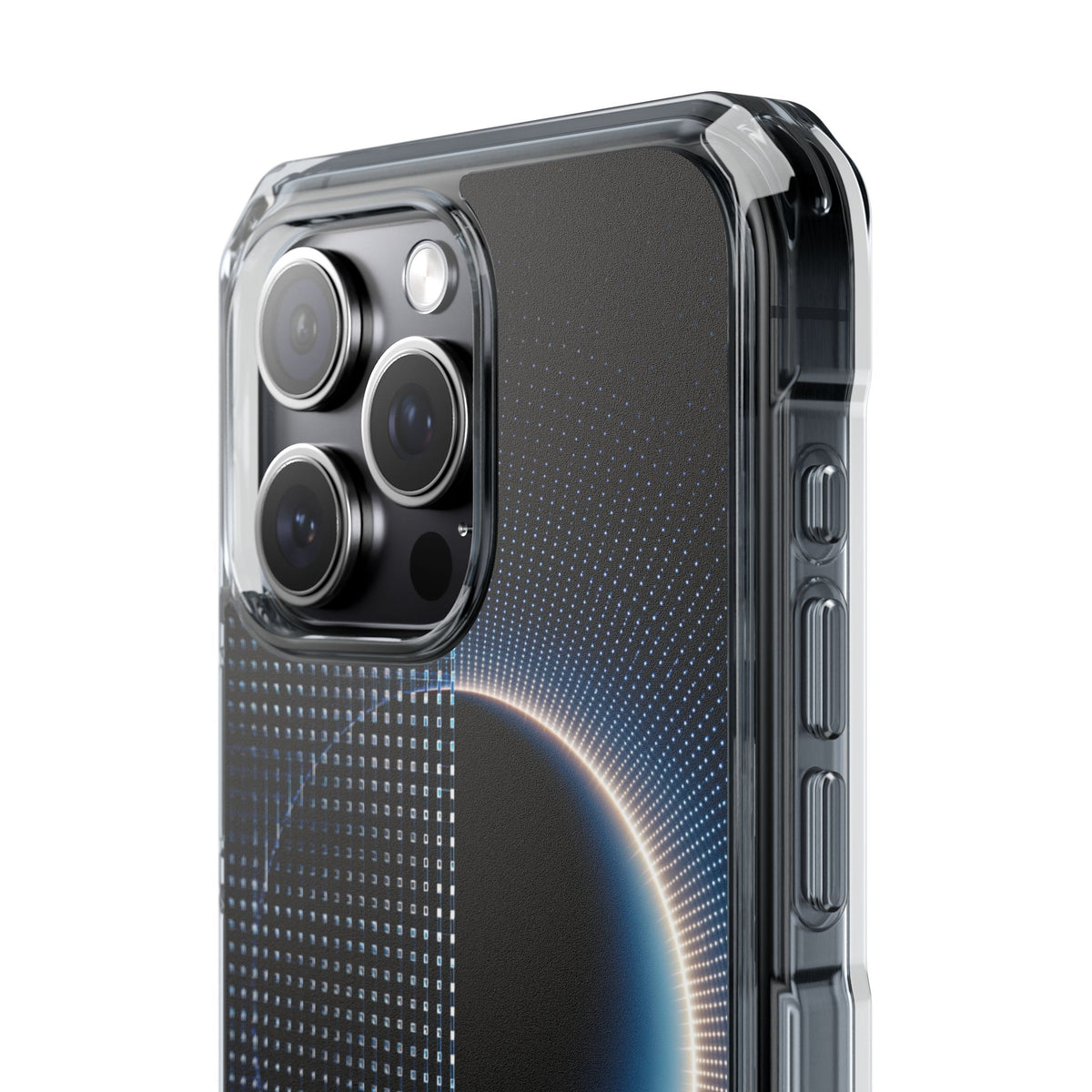 Luminous Meridian · Clear Impact Magnetic Phone Case for iPhone · Black