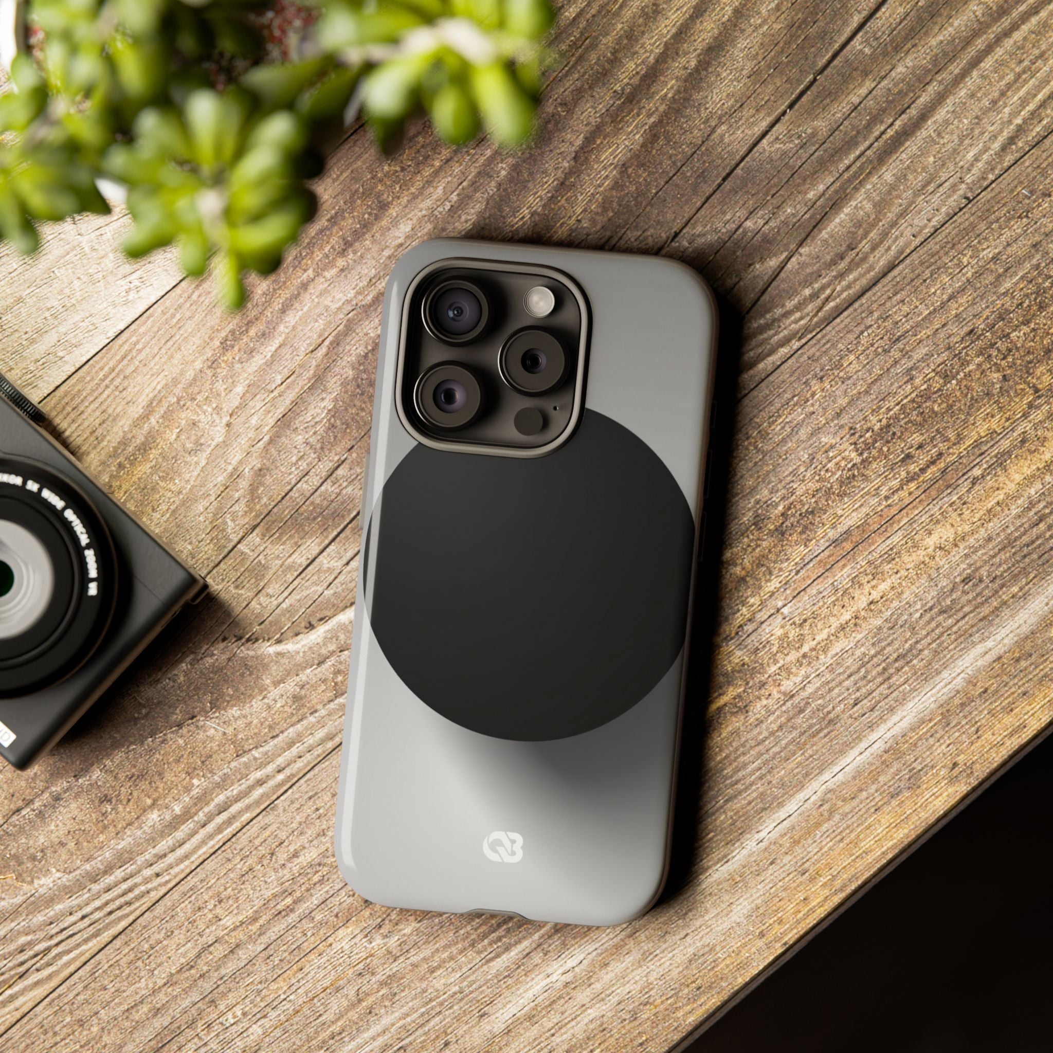 Grey Tough Phone Case for iPhone - Matte Onyx Sphere